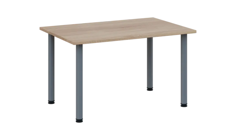 CRTR 120 jídelní stůl, kovová podnož stříbrná, deska 25 mm, 1194x800 mm, dub bardolino